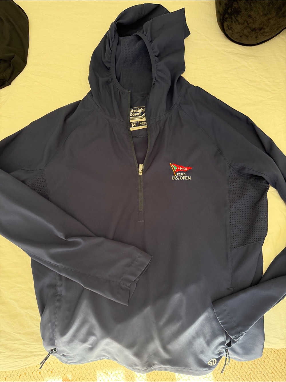 U.S. Open straight Down navy golf windbreaker for women